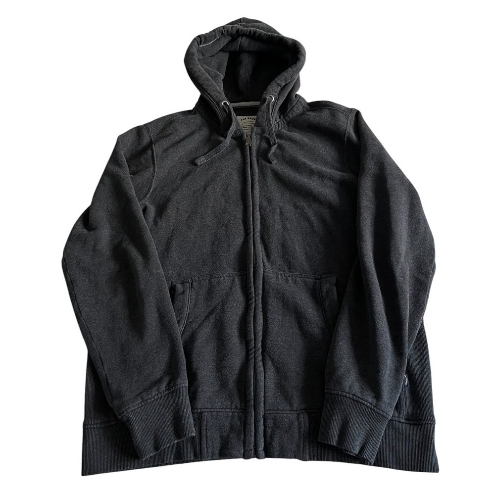 Fat Face Brand Men's Hoodie Large Gray Full Zip Sweatshirt Pockets 100% Cotton